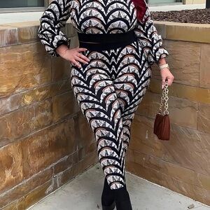 Geometric Sweater Pant SET - 2X